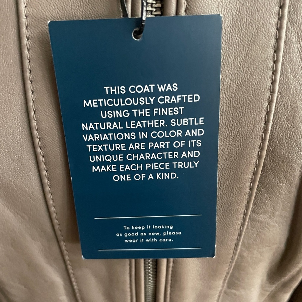 Cole Haan Leather Moto Jacket NWT - Picture 5 of 11